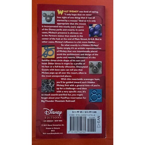 The Hidden Mickeys of Disneyland — (Disney Editions, 2015) Paperback - Picture 2 of 7